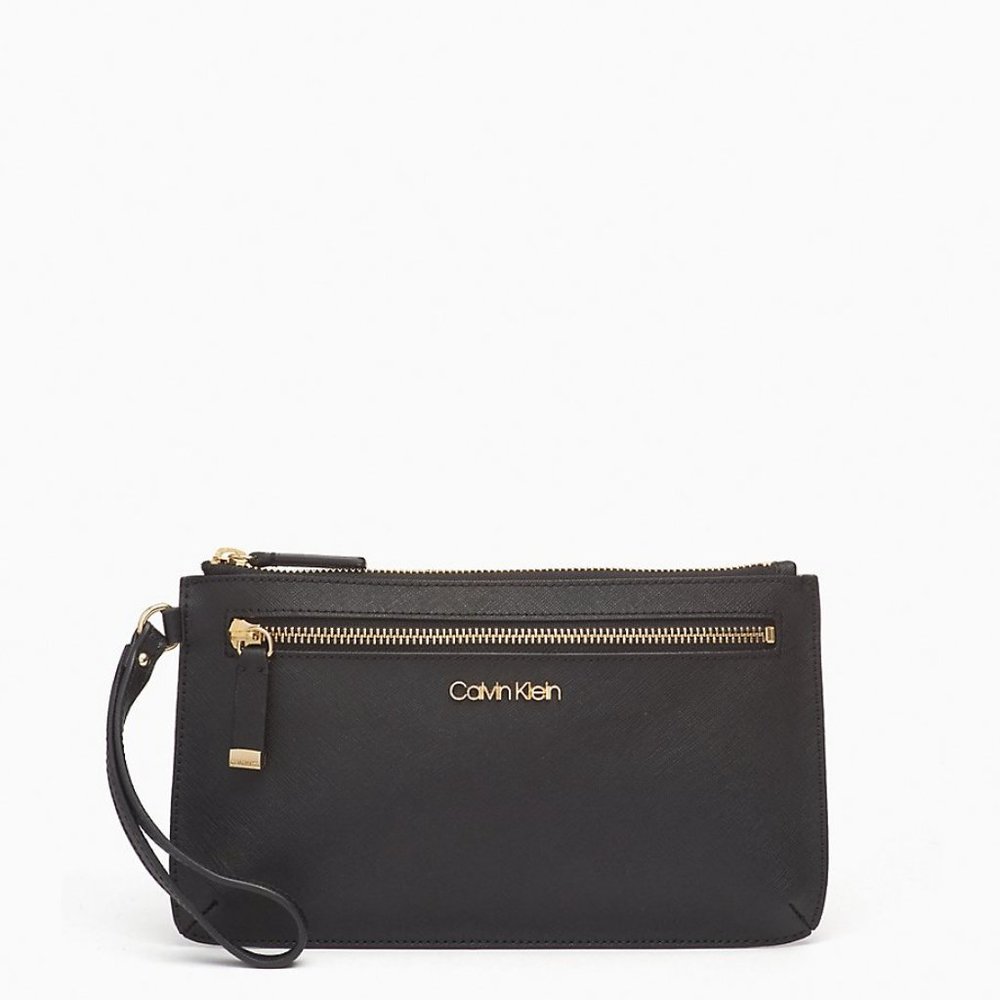 Saffiano Leather Large Slim Wristlet